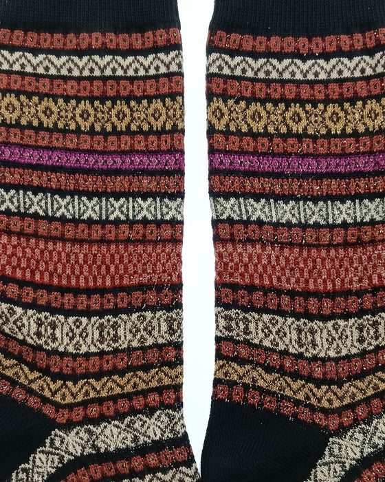 Missoni Black Multi Mens Knit Stripe Crew Socks-S