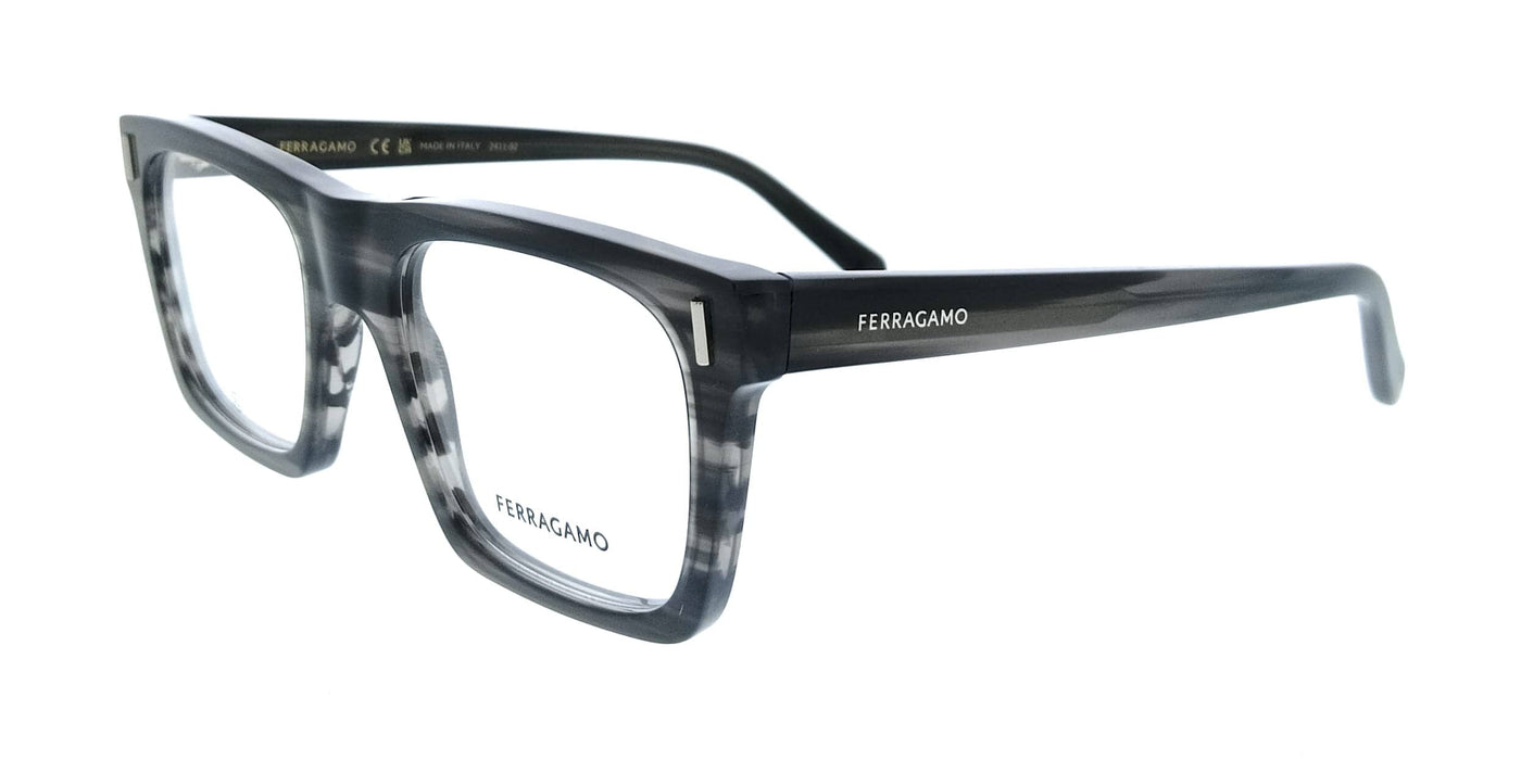 Salvatore Ferragamo SF3029 014 Rectangle Striped Grey Men's Eyeglasses