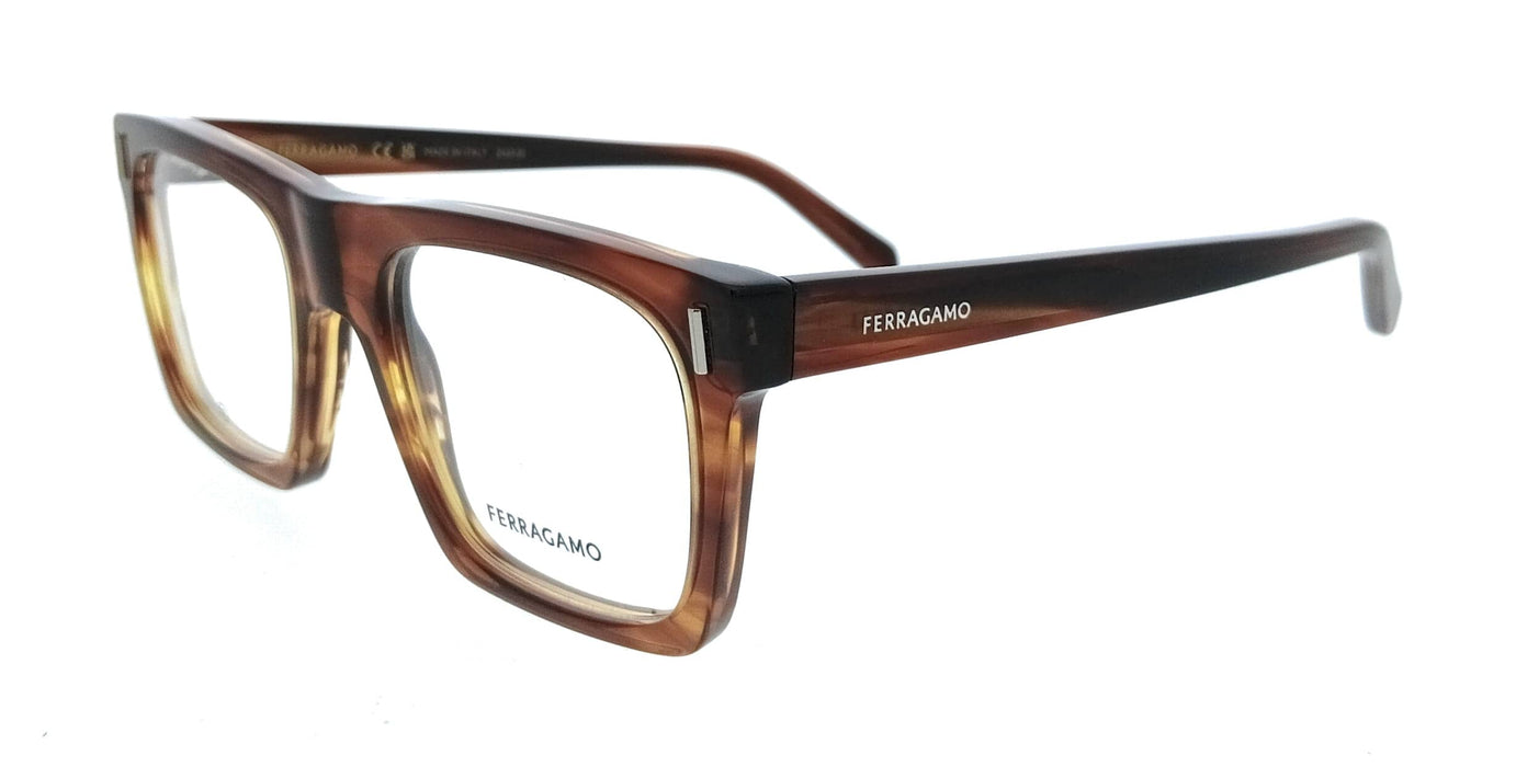 Salvatore Ferragamo SF3029 216 Rectangle Striped Brown Men's Eyeglasses
