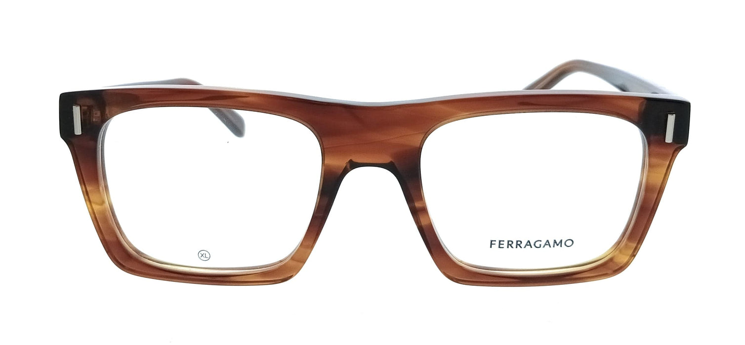Salvatore Ferragamo SF3029 216 Rectangle Striped Brown Men's Eyeglasses