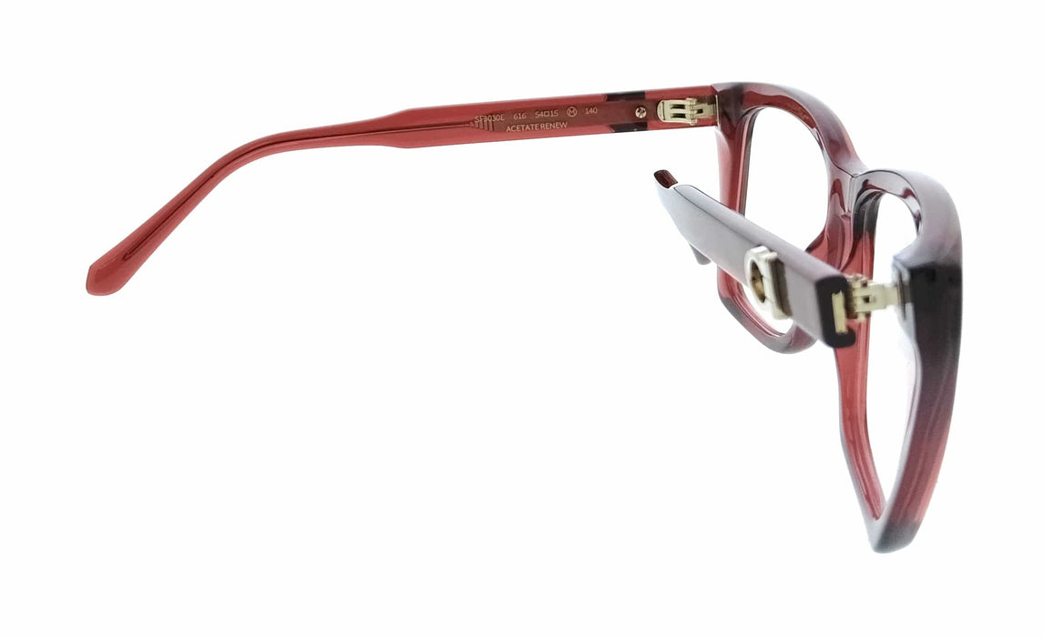 Salvatore Ferragamo SF3030E 616 Cat Eye Transparent Red Women's Eyeglasses