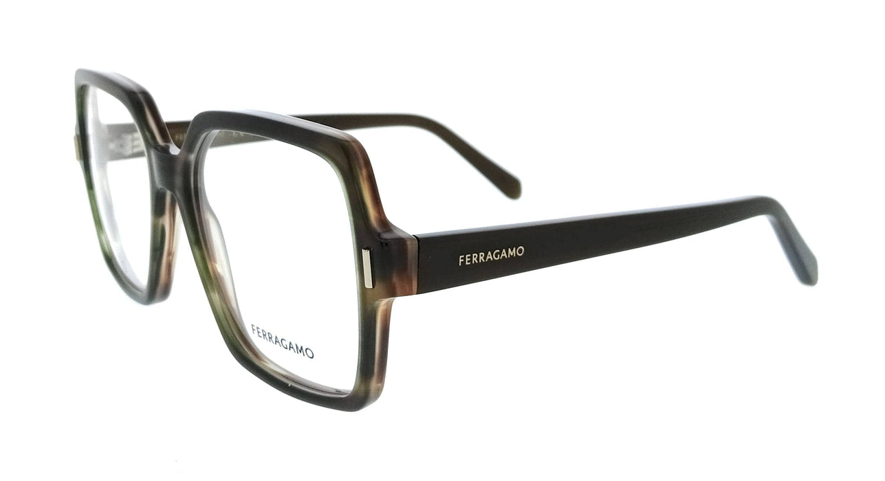 Salvatore Ferragamo SF3031 280 Cat Eye Striped Brown Green Women's Eyeglasses