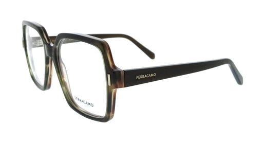 Salvatore Ferragamo SF3031 280 Cat Eye Striped Brown Green Women's Eyeglasses