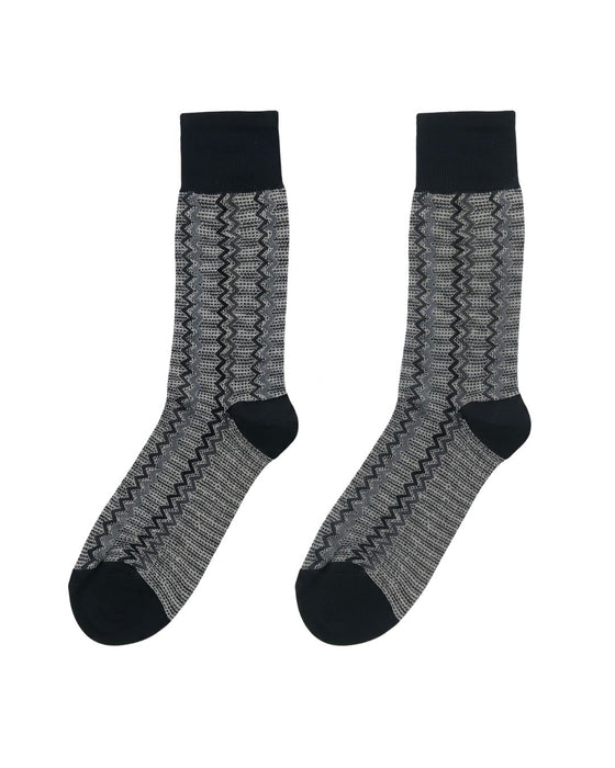 Missoni Black White Mens Speckle Chevron Crew Socks-