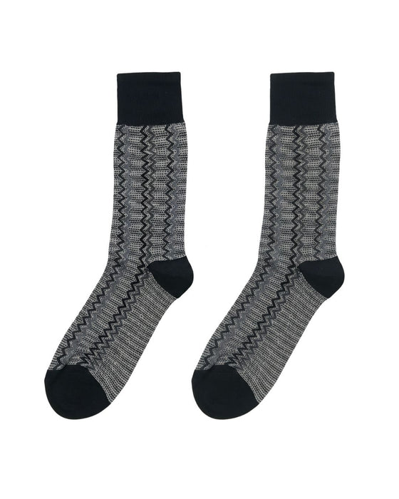 Missoni Black White Mens Speckle Chevron Crew Socks-