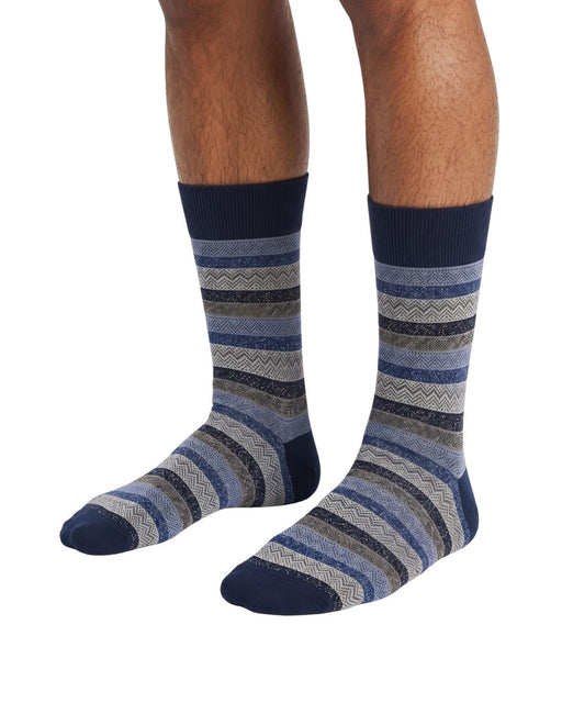 Missoni Navy Mens Pattern Stripe Crew Socks-M