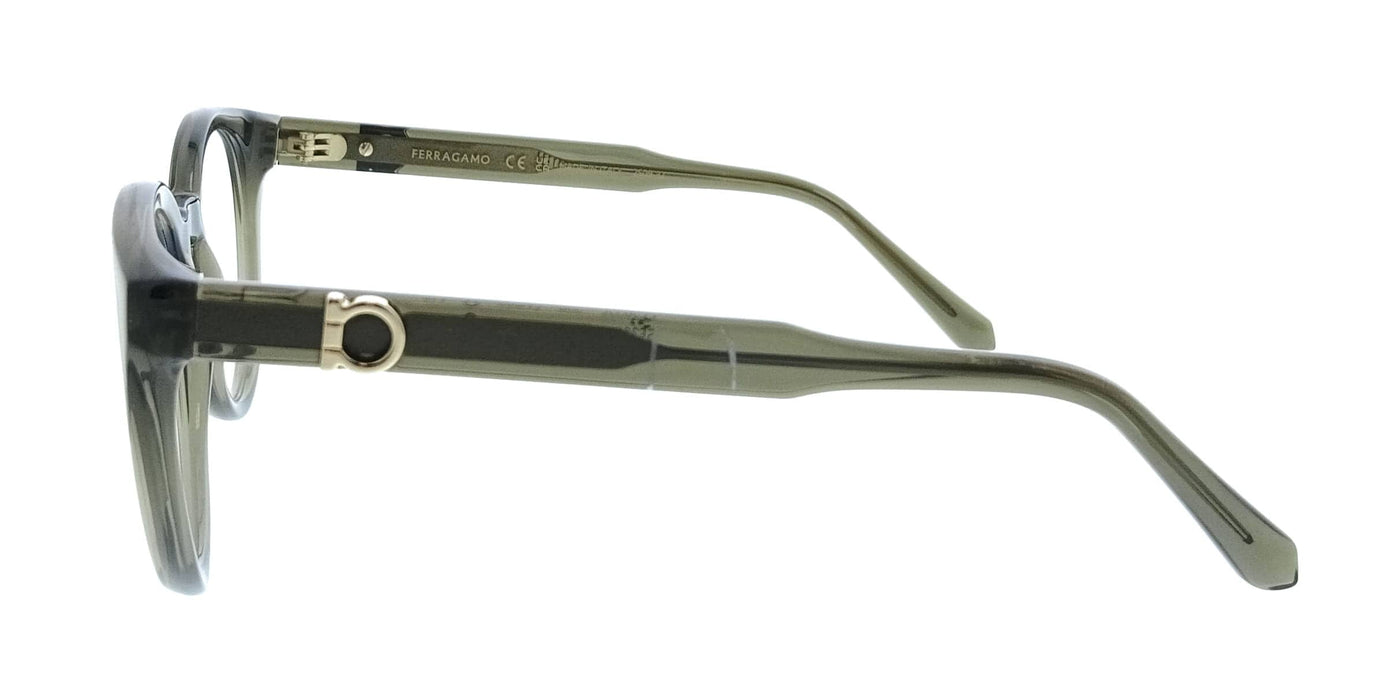 Salvatore Ferragamo SF3032E 320 Cat Eye Transparent Khaki Women's Eyeglasses