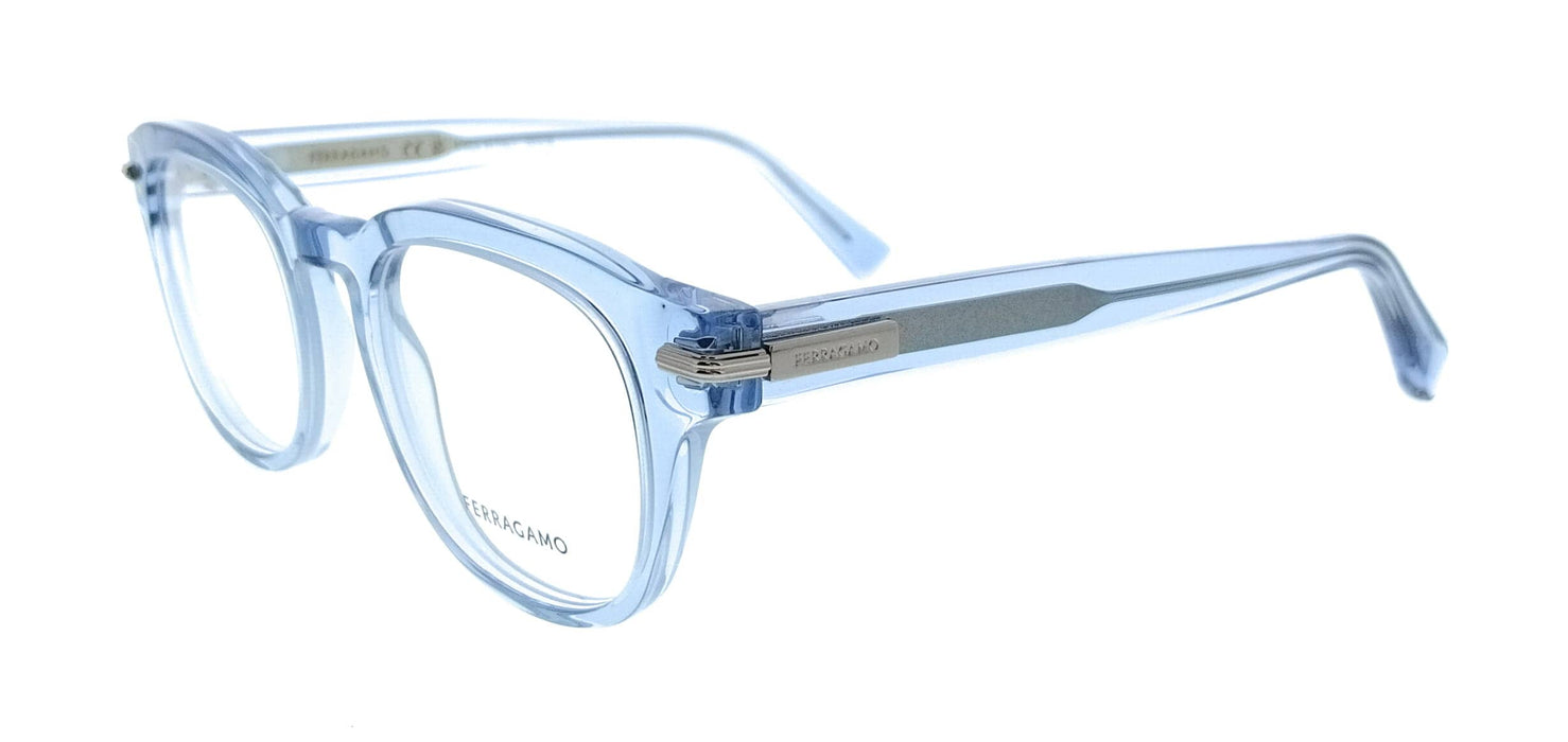 Salvatore Ferragamo SF3033 450 Rectangle Transparent Azure Men's Eyeglasses