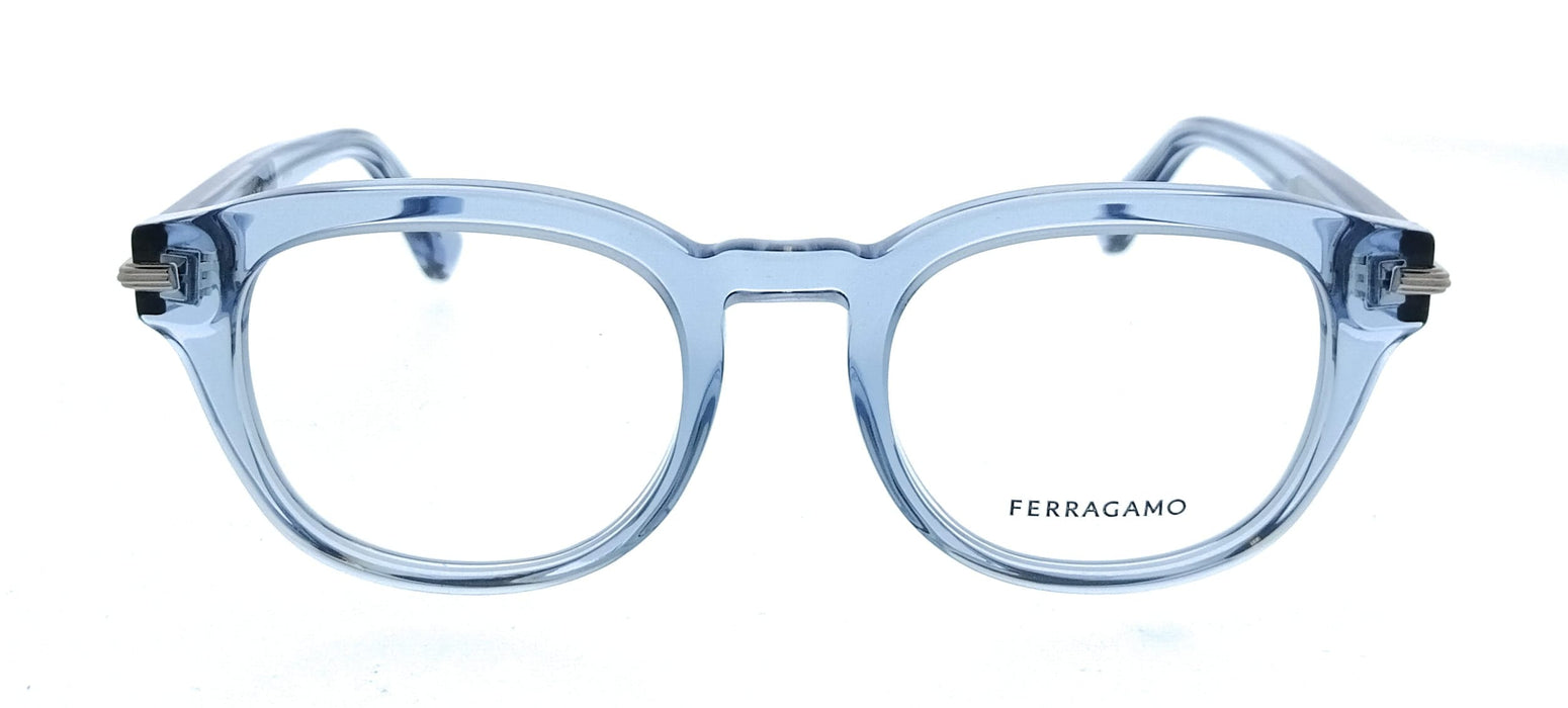 Salvatore Ferragamo SF3033 450 Rectangle Transparent Azure Men's Eyeglasses