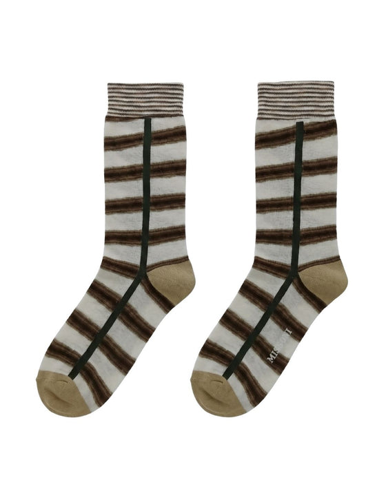 Missoni White Beige Mens Crew Socks-M