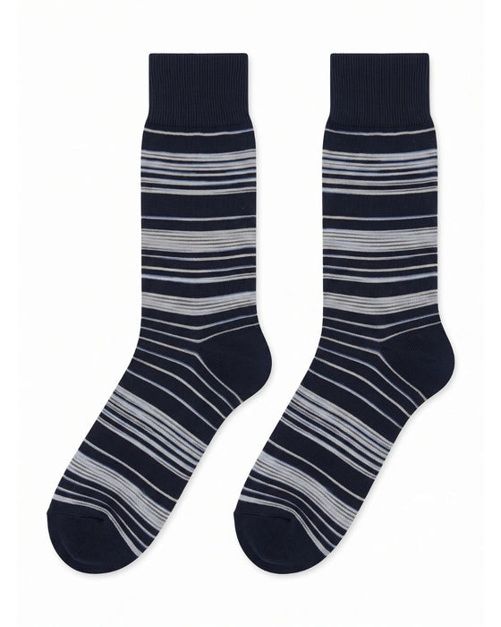 Missoni Dark Navy Mens Stripe Crew Socks-M