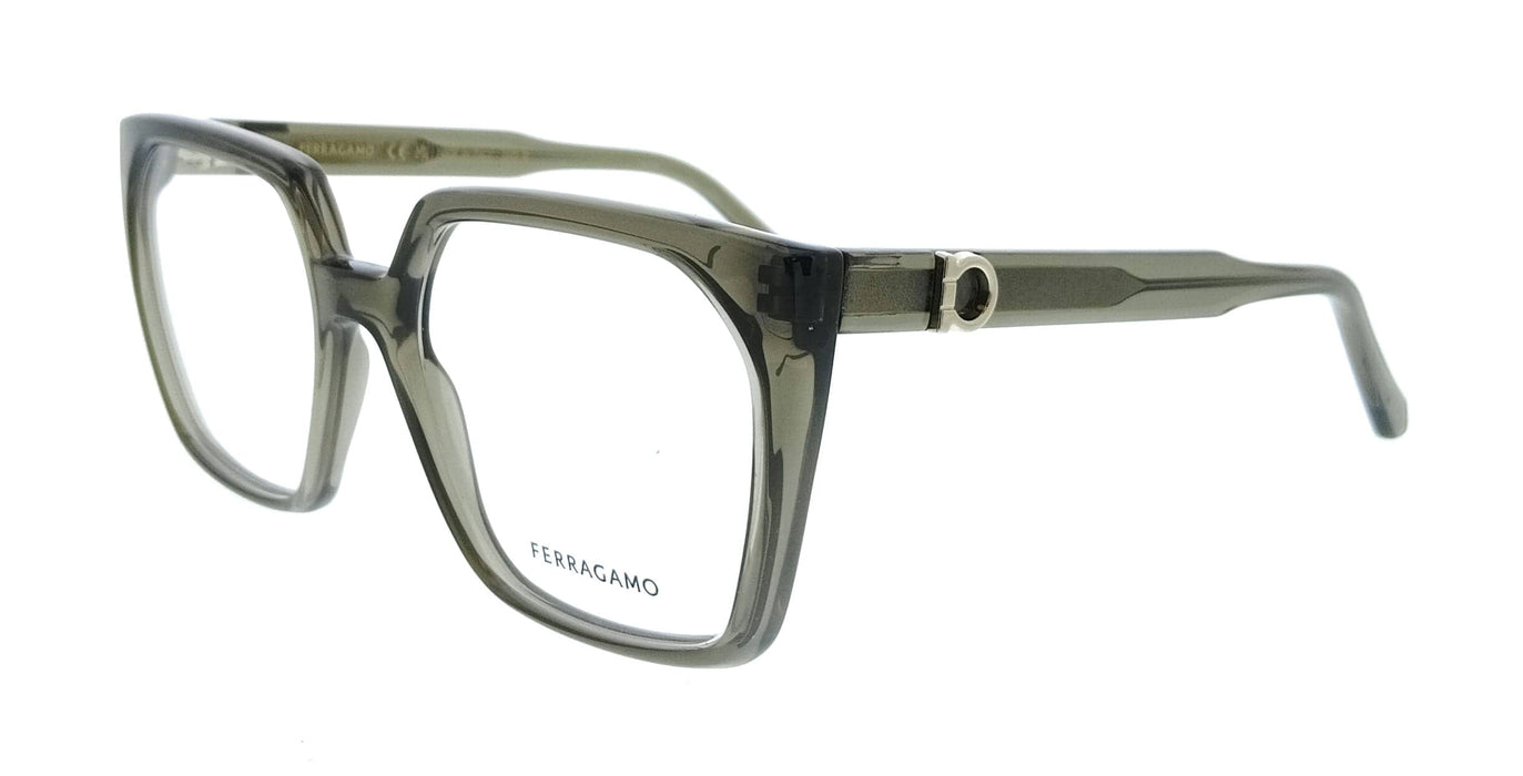 Salvatore Ferragamo SF3042E 320 Cat Eye Transparent Khaki Women's Eyeglasses