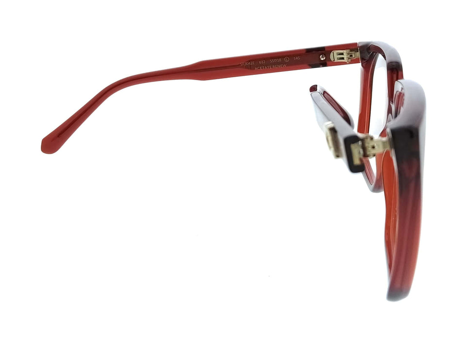 Salvatore Ferragamo SF3042E 612 Cat Eye Transparent Burgundy Women's Eyeglasses