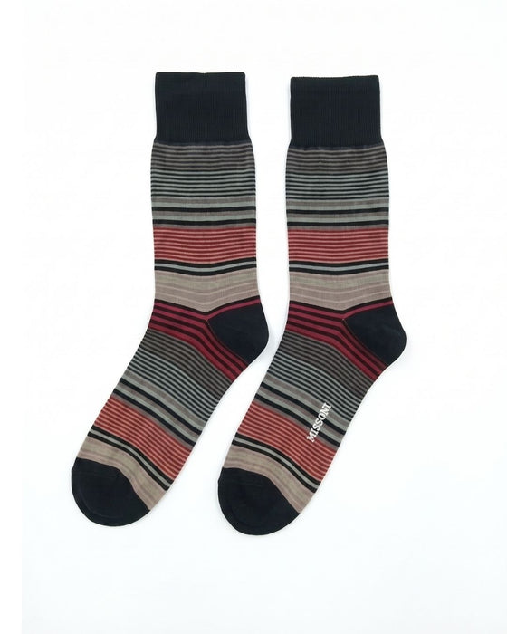 Missoni Red  Mens Classic Stripe Crew Socks-S