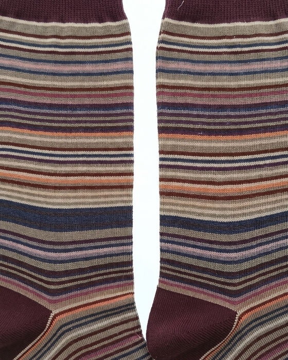 Missoni Maroon Mens Classic Stripe Crew Socks-S