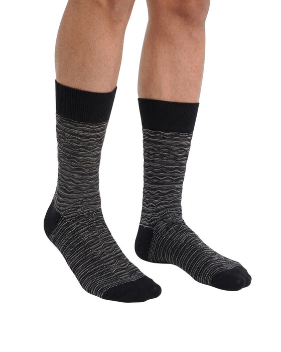 Missoni Anthracite  Mens Classic Chevron Crew Socks-M
