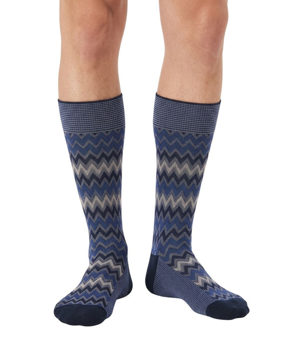 Missoni Royal Blue Mens Classic Chevron Crew Socks-S