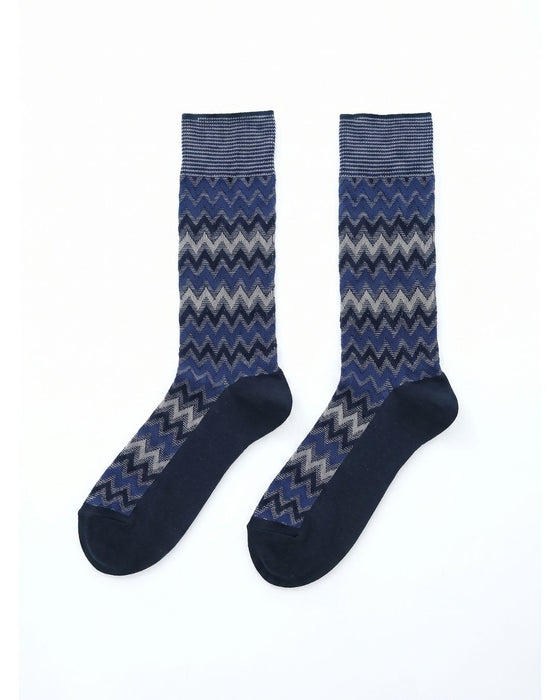 Missoni Royal Blue Mens Classic Chevron Crew Socks-S