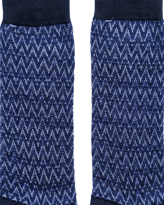 Missoni Midnight Blue Mens Chevron Melange Crew Socks-