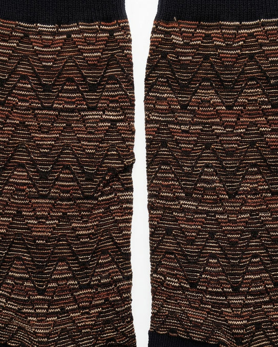 Missoni Black Multi Mens Zigzag Weave Crew Socks-M