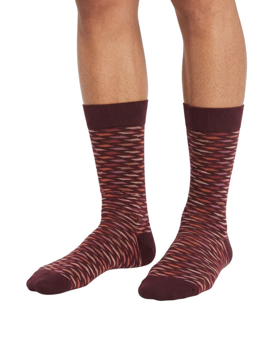 Missoni Maroon Mens Pattern Crew Socks-M