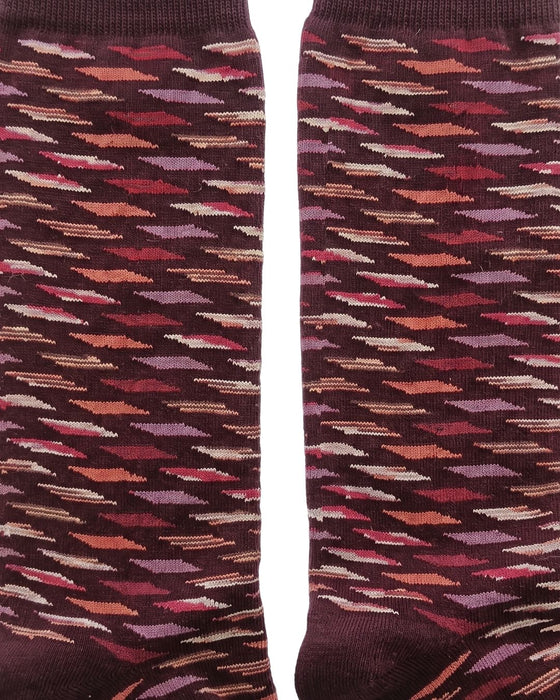 Missoni Maroon Mens Pattern Crew Socks-M