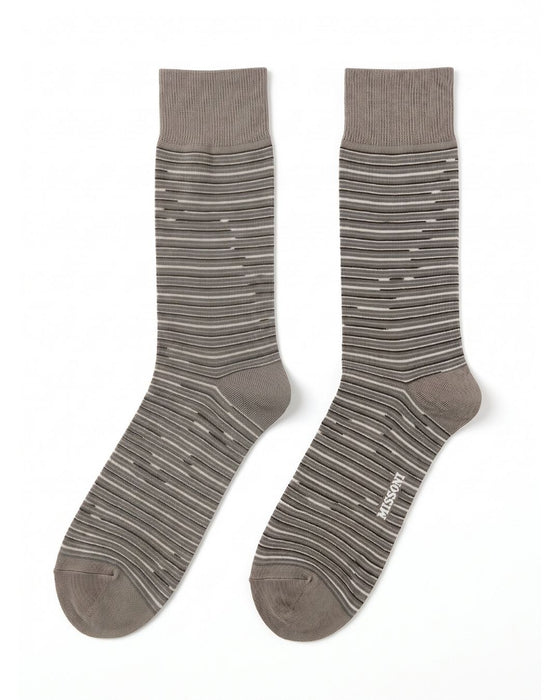 Missoni Taupe  Mens Classic Stripe Crew Socks-L