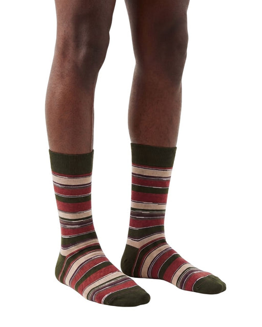 Missoni Red Beige Mens Mix Stripe Crew Socks-M