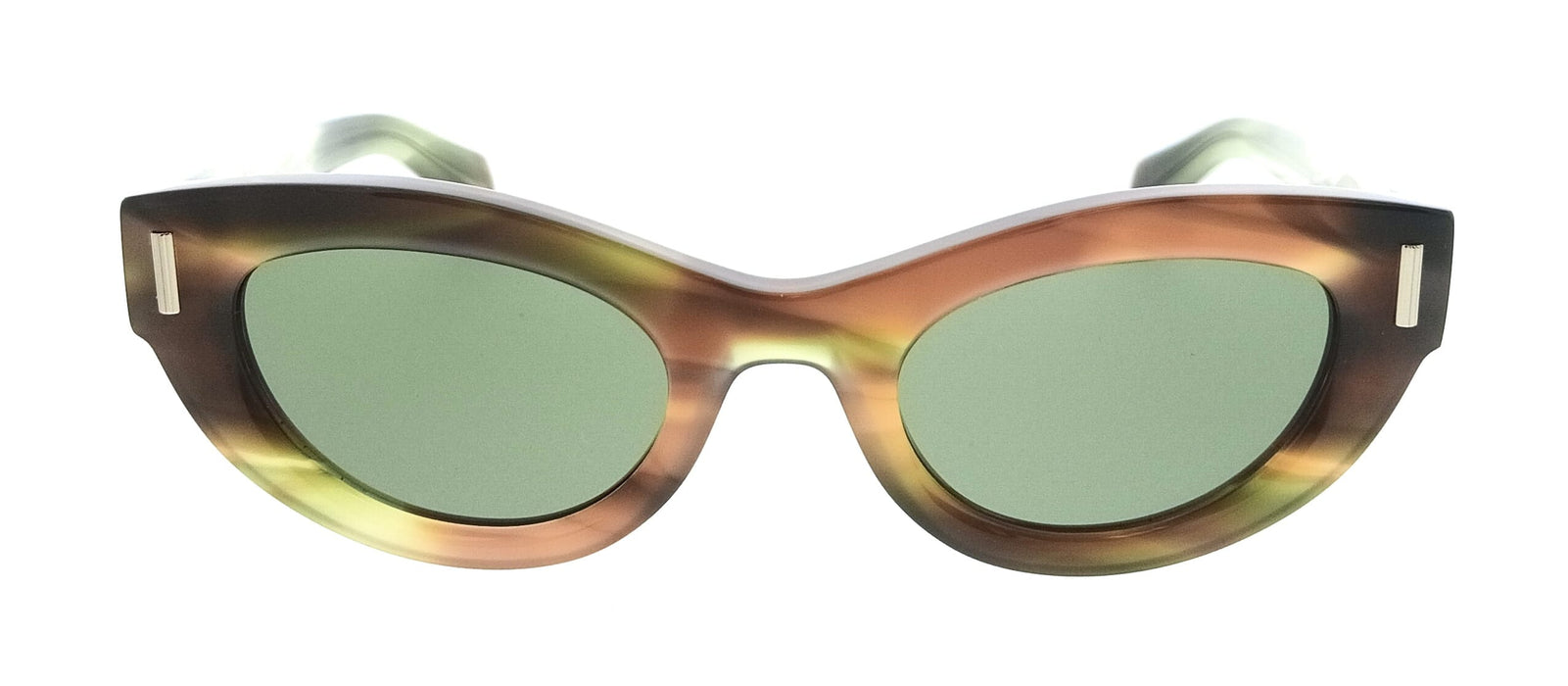 Salvatore Ferragamo SF2062SE 280 Round Striped Brown Green Women's Sunglasses