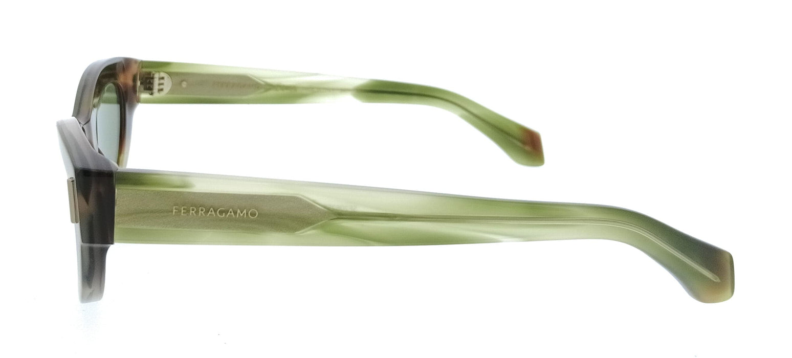 Salvatore Ferragamo SF2062SE 280 Round Striped Brown Green Women's Sunglasses