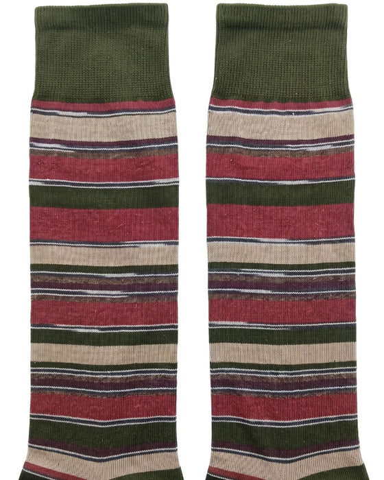 Missoni Red Beige Mens Mix Stripe Crew Socks-M