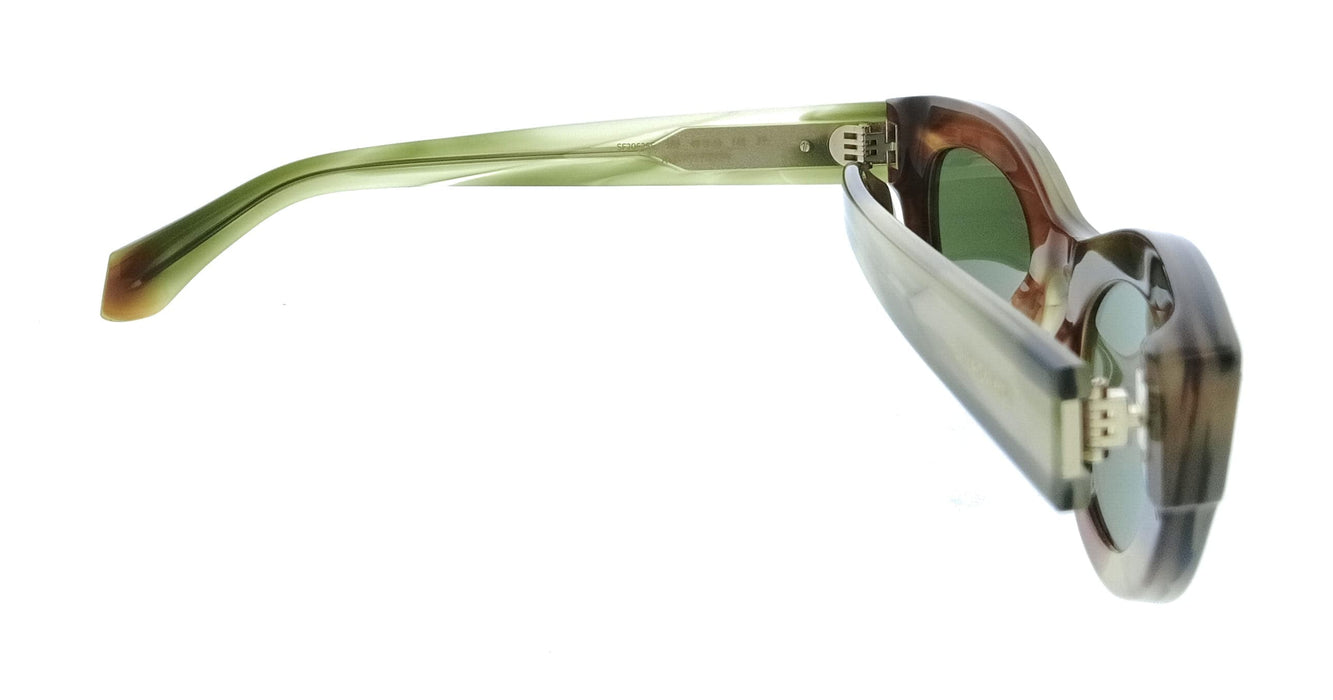 Salvatore Ferragamo SF2062SE 280 Round Striped Brown Green Women's Sunglasses