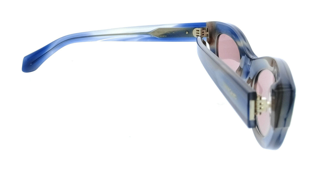Salvatore Ferragamo SF2062SE 314 Round Striped Sand Blue Women's Sunglasses