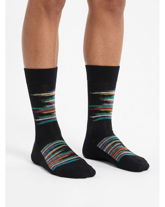 Missoni Black  Mens Color Stripe Crew Socks-M