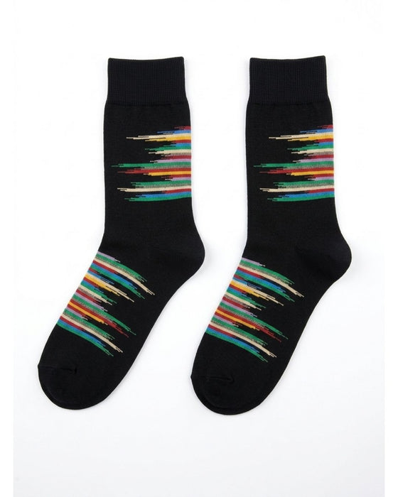 Missoni Black  Mens Color Stripe Crew Socks-M