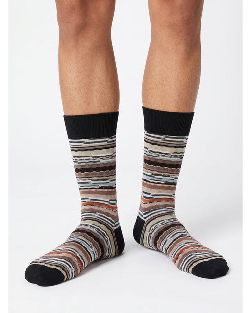 Missoni Beige Multi Mens Stripe Crew Socks-L