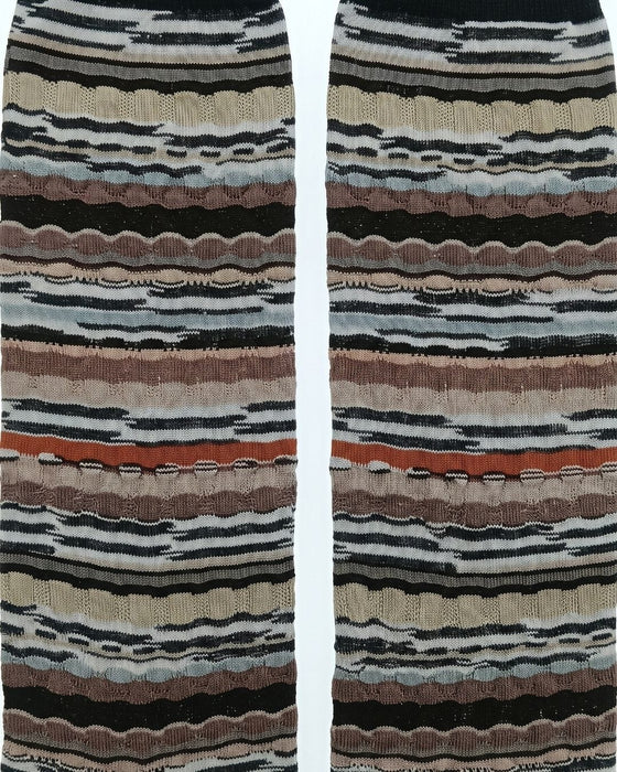 Missoni Beige Multi Mens Stripe Crew Socks-L