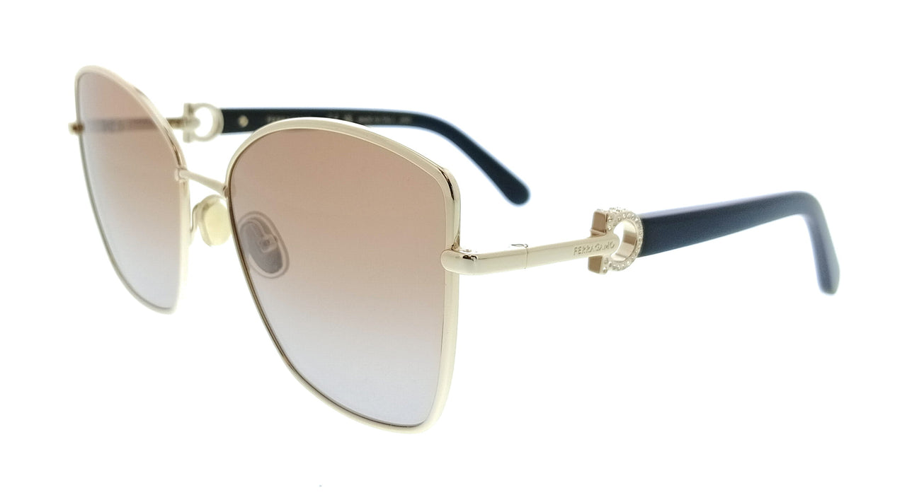 Salvatore Ferragamo SF312SR 745 Oversized Gold Brown Gradient Women's Sunglasses