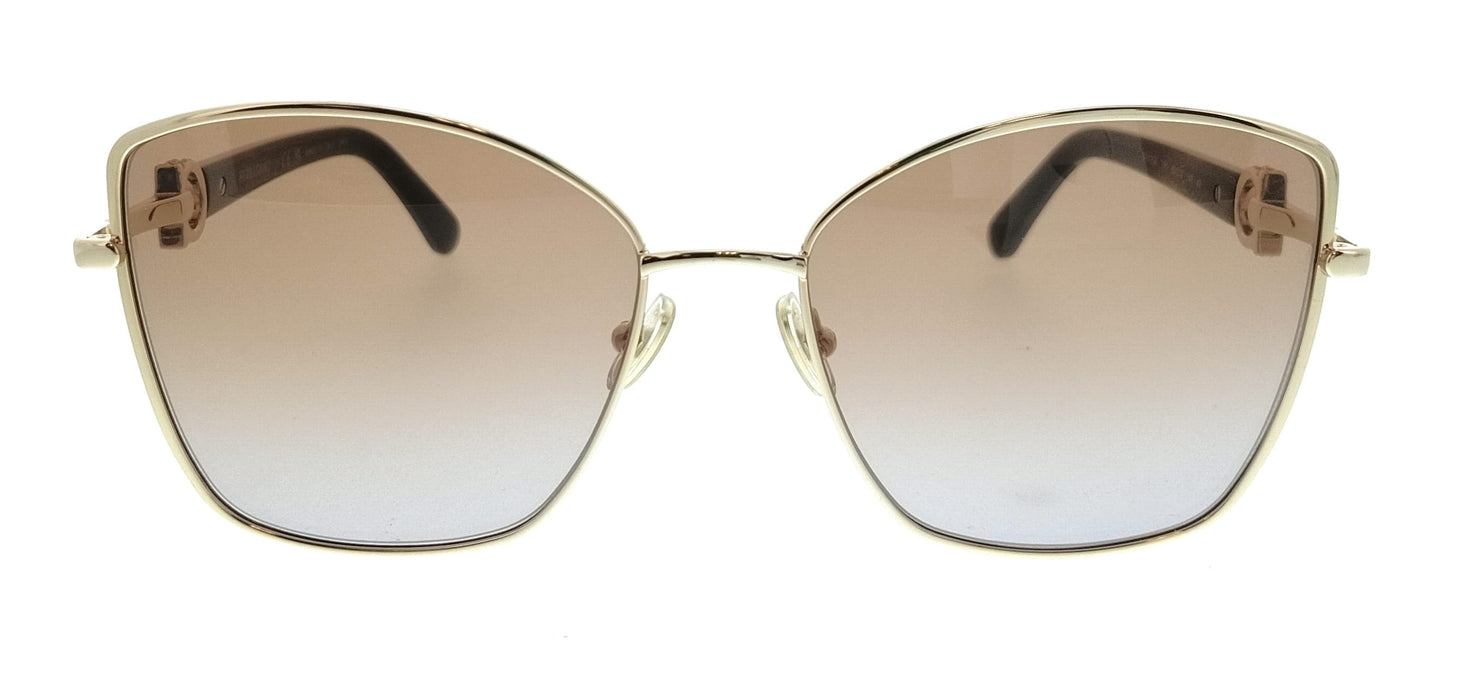 Salvatore Ferragamo SF312SR 745 Oversized Gold Brown Gradient Women's Sunglasses