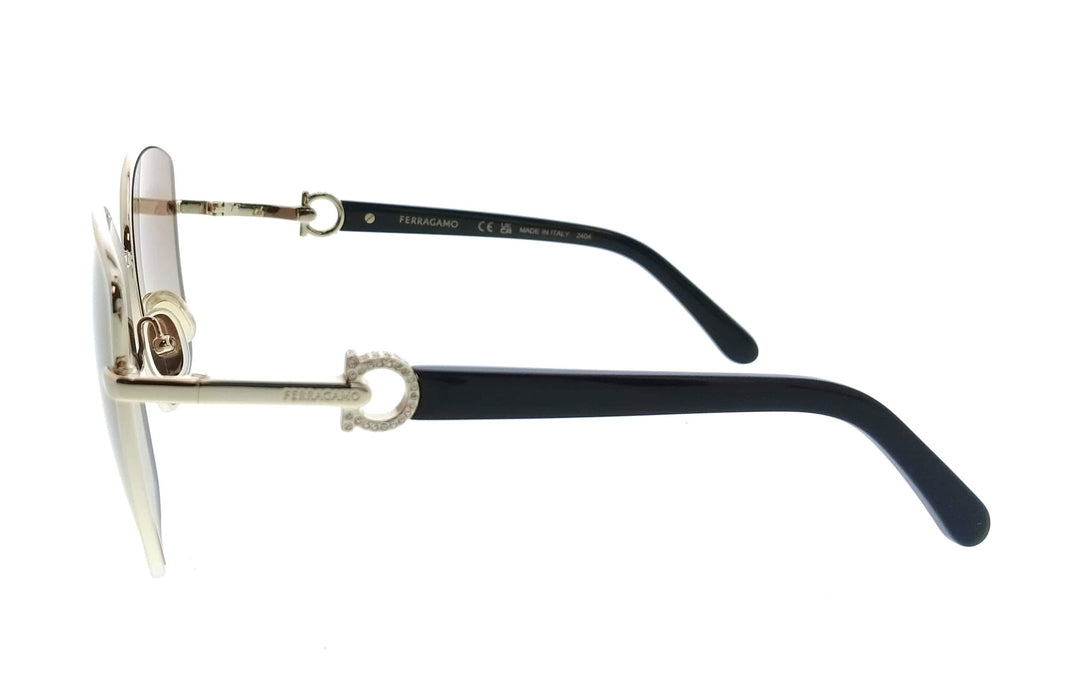 Salvatore Ferragamo SF312SR 745 Oversized Gold Brown Gradient Women's Sunglasses