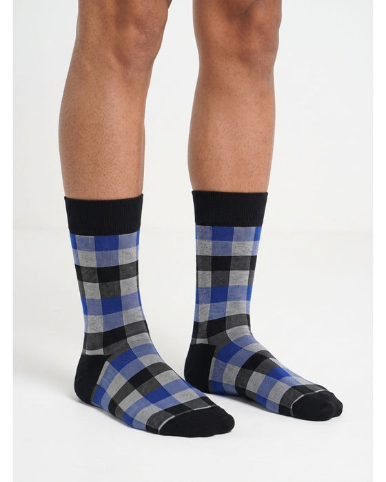 Missoni Blue Mens Checkered Crew Socks-M