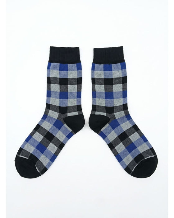 Missoni Blue Mens Checkered Crew Socks-M
