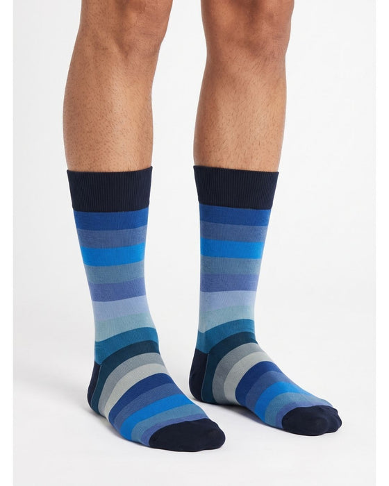 Missoni Turquoise Mens Wide Stripe Crew Socks-L