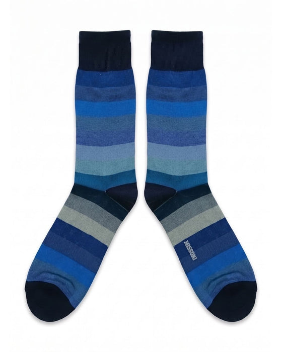 Missoni Turquoise Mens Wide Stripe Crew Socks-L