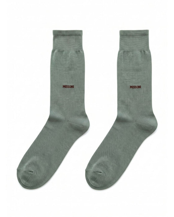 Missoni Soft Green Mens Crew Socks-M