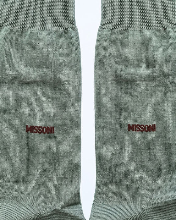Missoni Soft Green Mens Crew Socks-M
