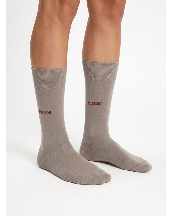 Missoni Taupe  Mens Crew Socks-M