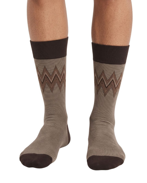 Missoni Brown Mens Neat Design Crew Socks-L