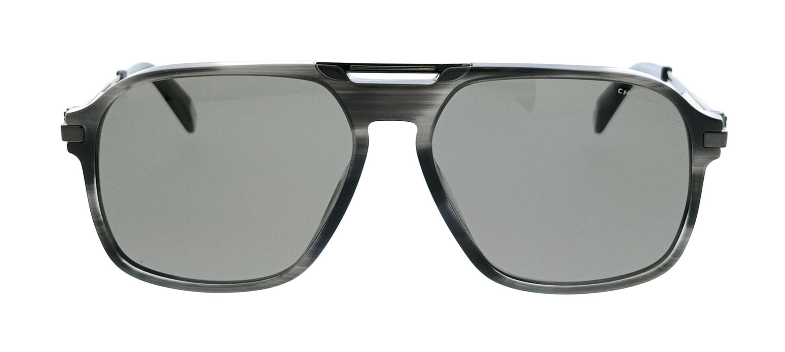 Chopard SCH347 586X7P Striped Gray Rectangle Mens Sunglasses