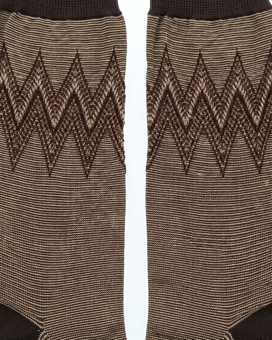 Missoni Brown Mens Neat Design Crew Socks-L